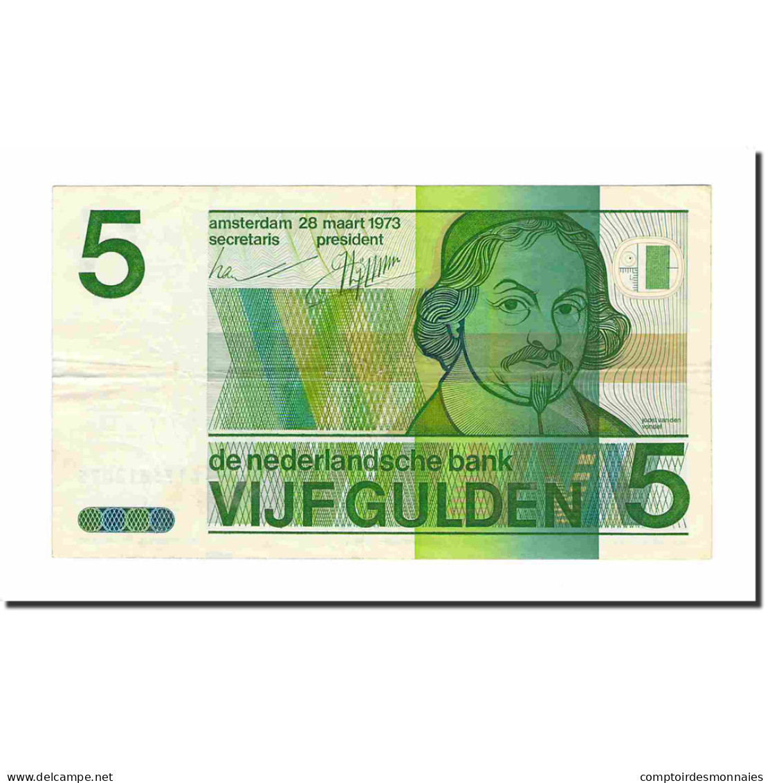 Billet, Pays-Bas, 5 Gulden, 1973, 1973-03-28, KM:95a, TTB+ - 5 Florín Holandés (gulden)