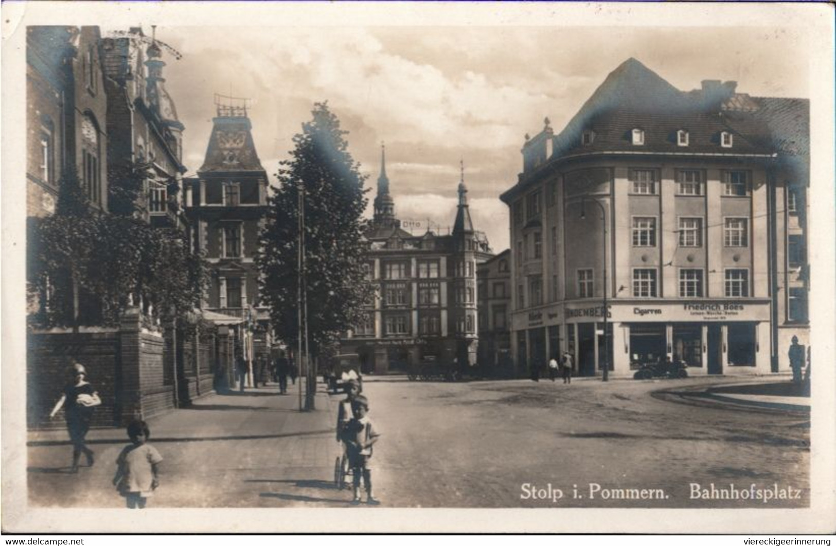 ! Alte Ansichtskarte Aus Stolp In Pommern, Bahnhofsplatz, 1929 - Pommern