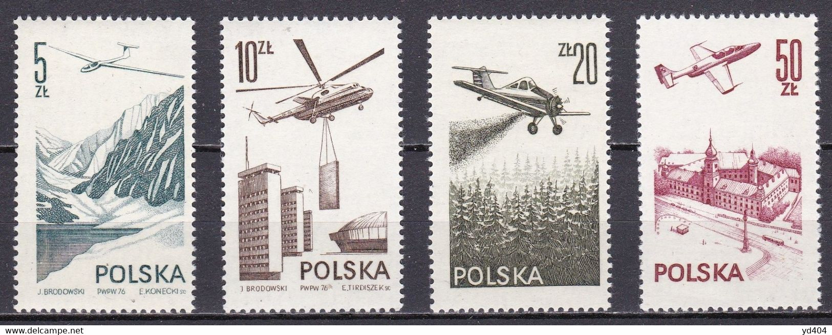 PL325 – POLAND – AIRMAIL – 1976-78 – CONTEMPORARY AVIATION - Y&T # 55/8 MNH 11 € - Neufs