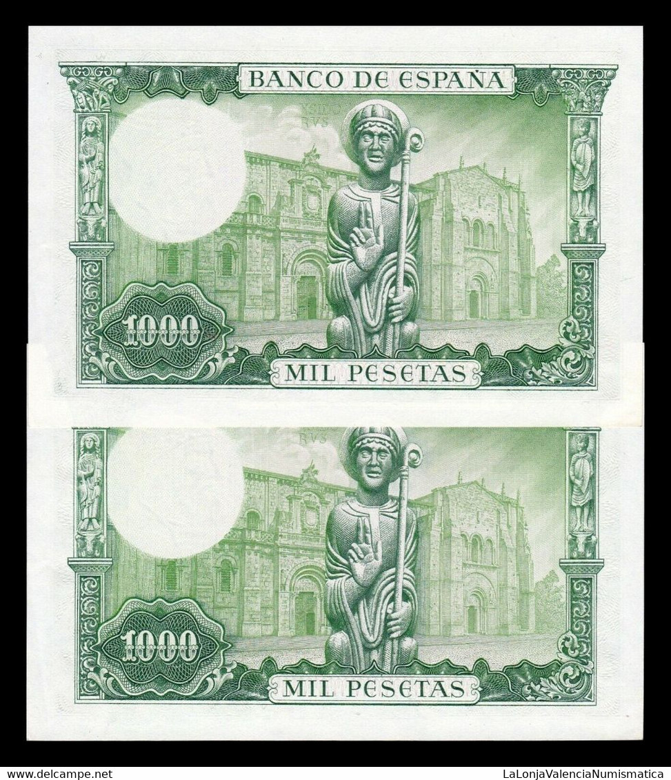 España Spain Pareja 1000 Pesetas San Isidoro 1965 Pick 151 Sin Serie SC- AUNC - 1000 Pesetas