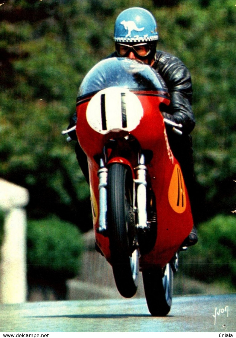 14108  JACK FINDLAY (Australie)  Moto  382 AERMACCHI  Course Tourist Trophy à L 'Ile De Man   (Recto-verso) - Motorcycle Sport