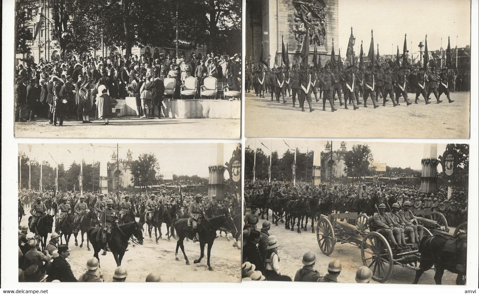 22-10-3061 Les Fêtes De La Victoire 14 Juillet 1919 Bel Ensemble De 21 Cartes - War 1914-18