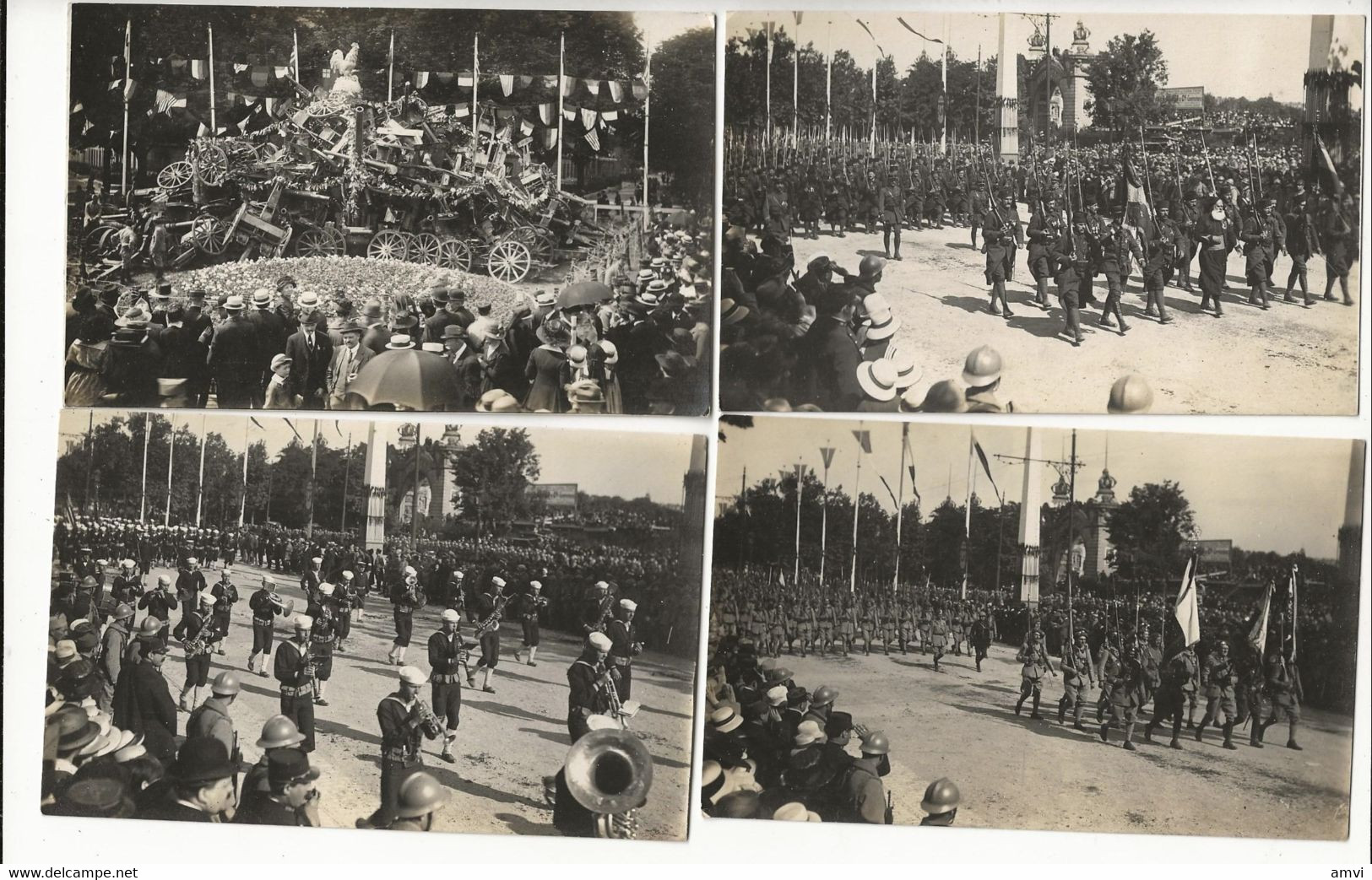 22-10-3061 Les Fêtes De La Victoire 14 Juillet 1919 Bel Ensemble De 21 Cartes - War 1914-18