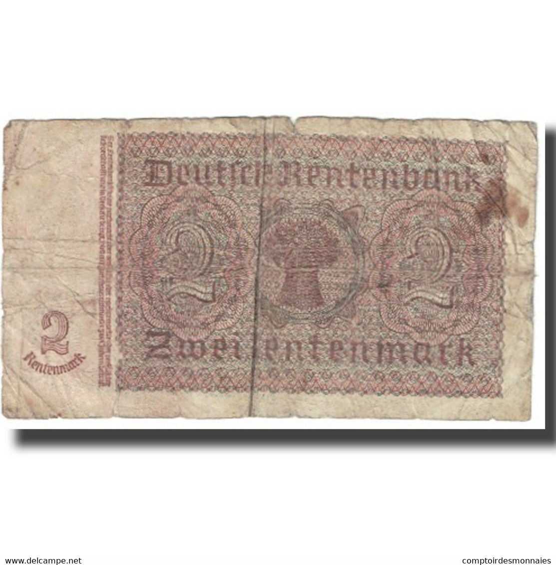 Billet, Allemagne, 2 Rentenmark, 1937, 1937-01-30, KM:174b, AB - 2 Rentenmark