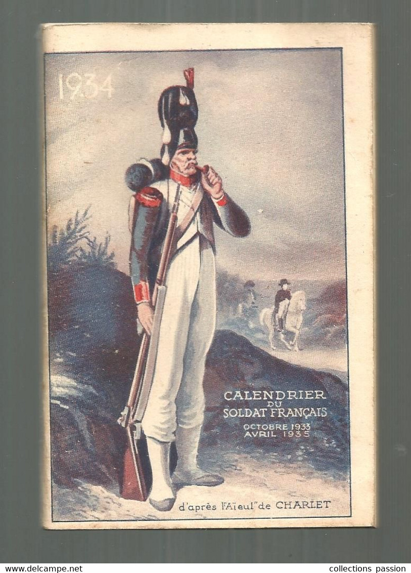 Calendrier Du Soldat Français , Militaria ,1933-1935 ,agenda ,64 Pages ,frais Fr 3.35 E - Documenten