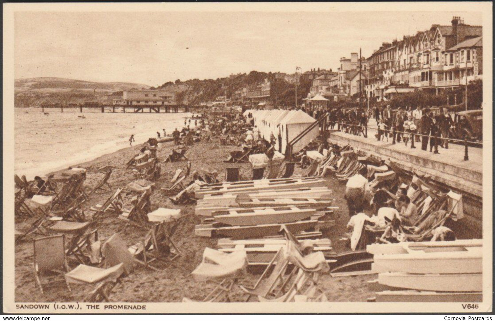 The Promenade, Sandown, Isle Of Wight, C.1950 - Photochrom Postcard - Sandown