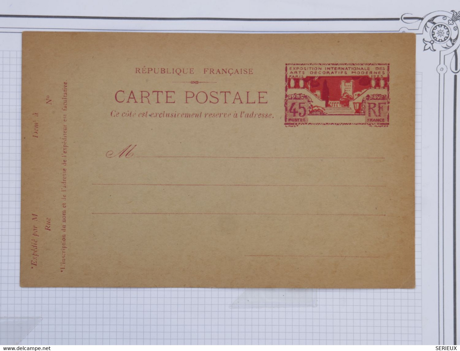BF15 FRANCE  BELLE CARTE LETTRE ENTIER  EXPO INTERNATIONALE   1935  NON VOYAGEE+++ - Other & Unclassified