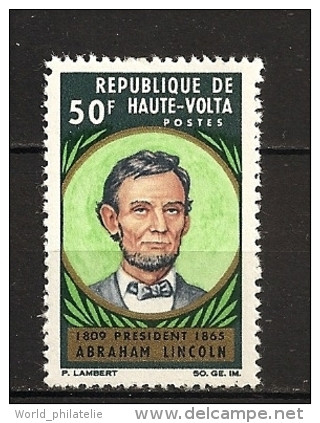 Haute-Volta 1965 N° 146 ** Etats-Unis D'Amérique, Président, Portrait, Abraham Lincoln, Noeud Papillon, Costume - Haute-Volta (1958-1984)