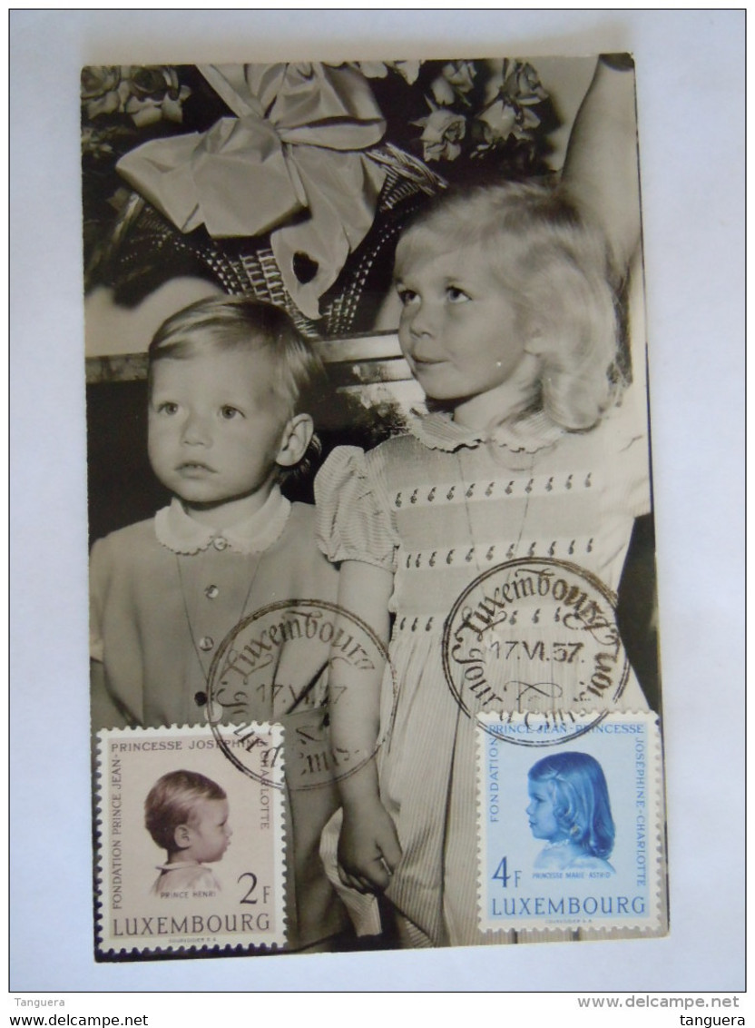 Luxembourg 1957 Prince Henri Et Princesse Marie-Astrid Timbre Yv 528 &amp; 530 Carte Maximum - Maximumkaarten