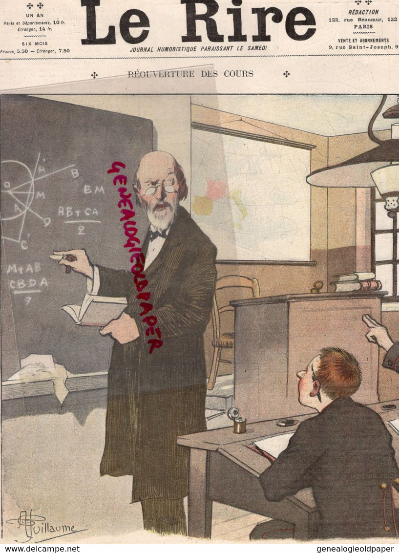 DESSIN DE GUILLAUME - ECOLE TABLEAU NOIR PROFESSEUR INSTITUTEUR -MATHEMATIQUE- IMBECILE 1906 - Historical Documents