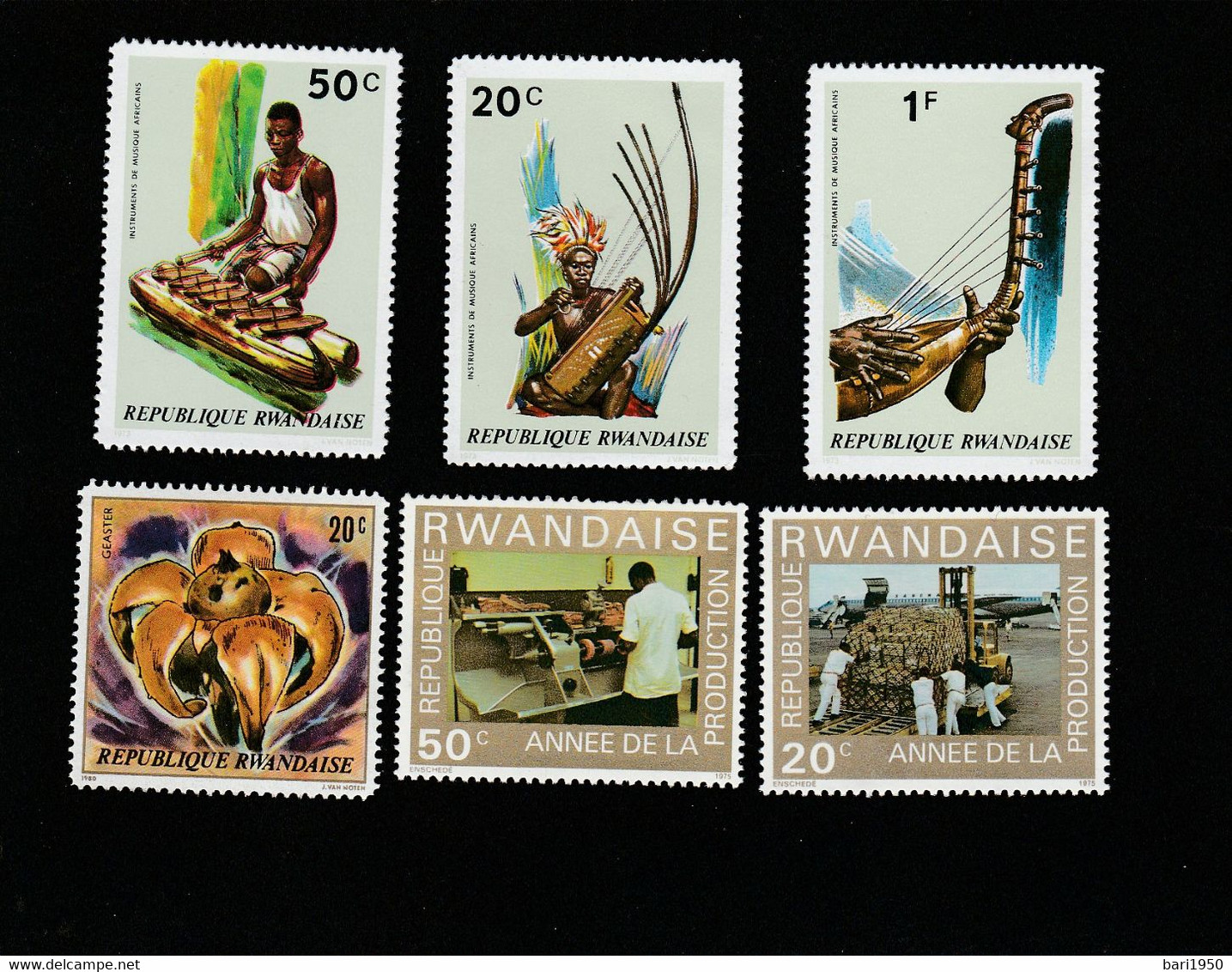 (Lotto N° 53)  REPUBLIQUE RWANDAISE  , 6 Francobolli - Collections