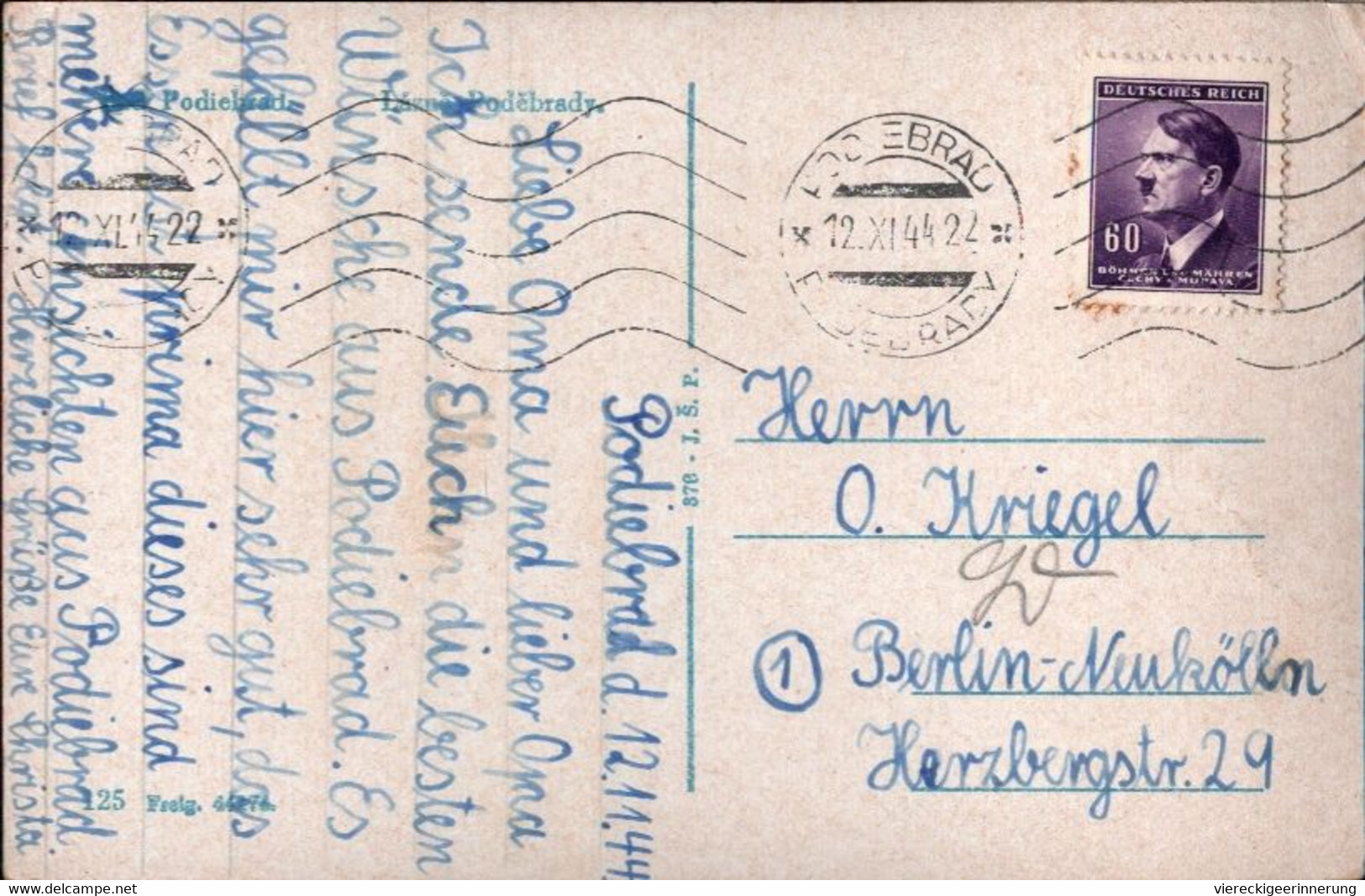 ! Alte Ansichtskarte Podiebrad, Podebrady, Trachten, 1944, Nach Berlin, KLV ? - Tsjechië
