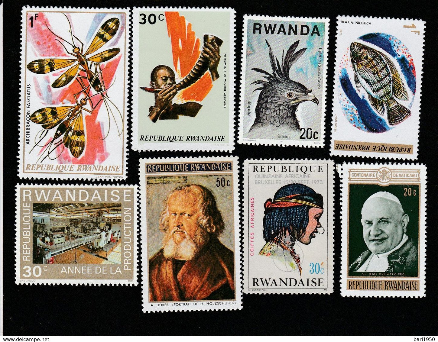 (Lotto N° 54)  REPUBLIQUE RWANDAISE  , 8 Francobolli - Collections