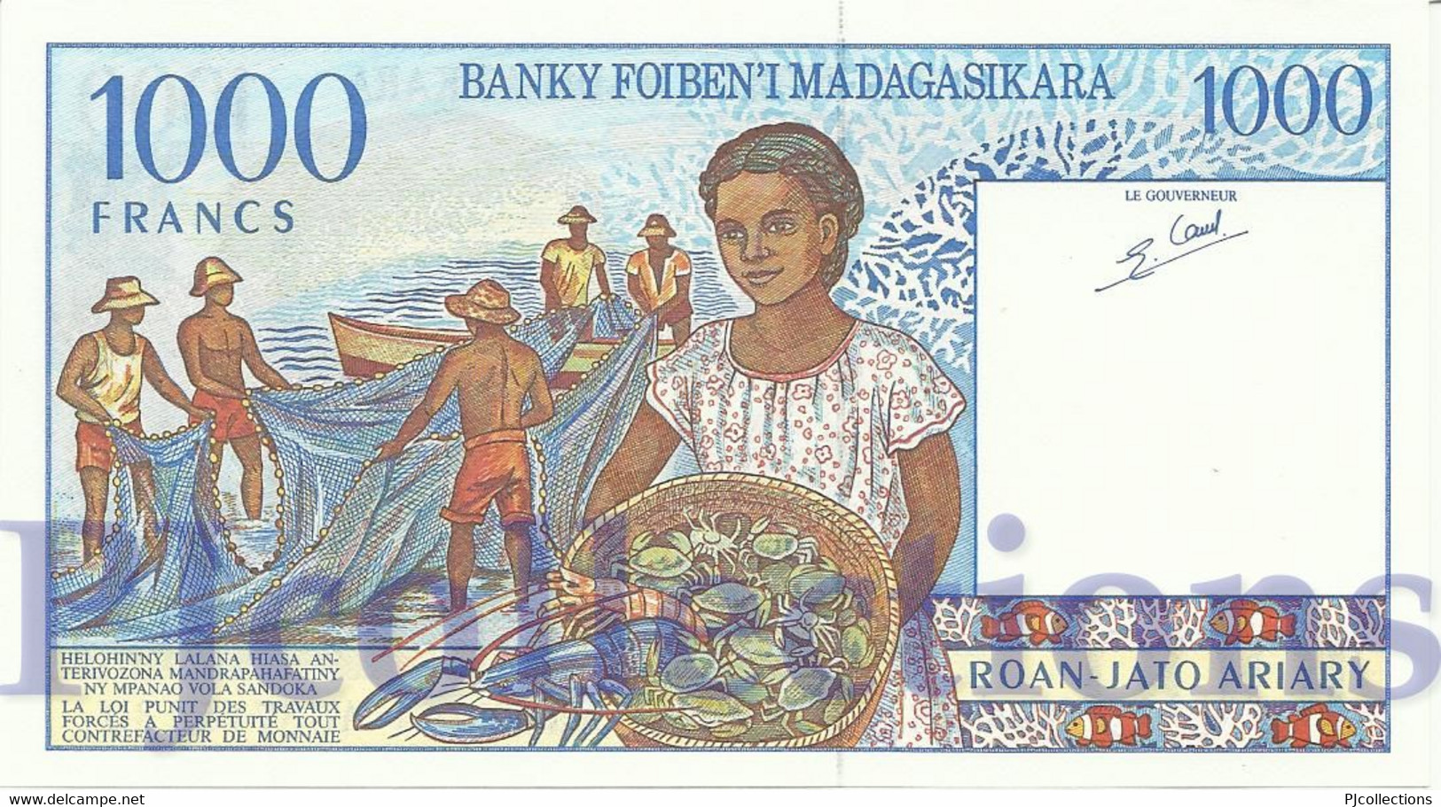 MADAGASCAR 1000 FRANCS 1994 PICK 76b UNC PREFIX "C" - Madagascar