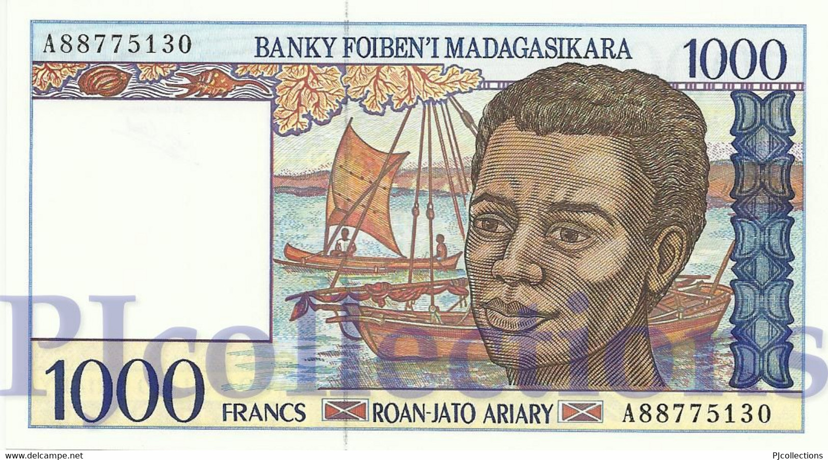 MADAGASCAR 1000 FRANCS 1994 PICK 76b UNC PREFIX "C" - Madagascar