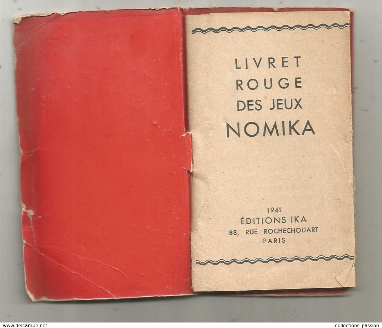 LIVRET ROUGE DES JEUX NOMIKA ,1941 ,32 Pages , Frais Fr 2.95 E - Ohne Zuordnung