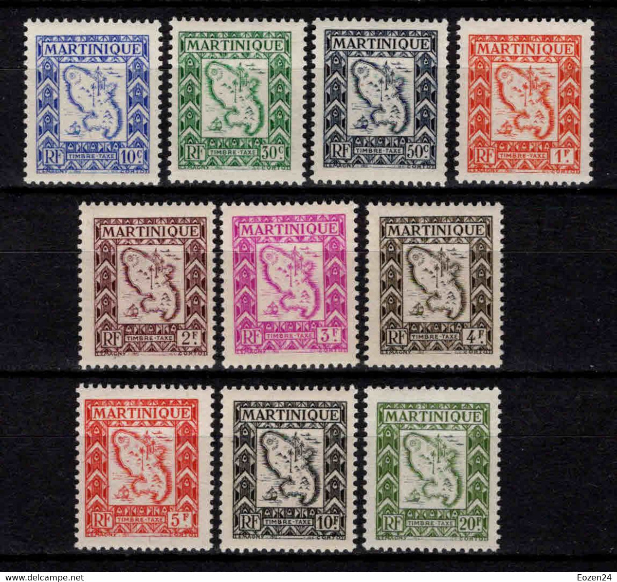 Martinique - 1947 -  Tb Taxe N° 27 à 36 - Neufs ** - MNH - Strafport