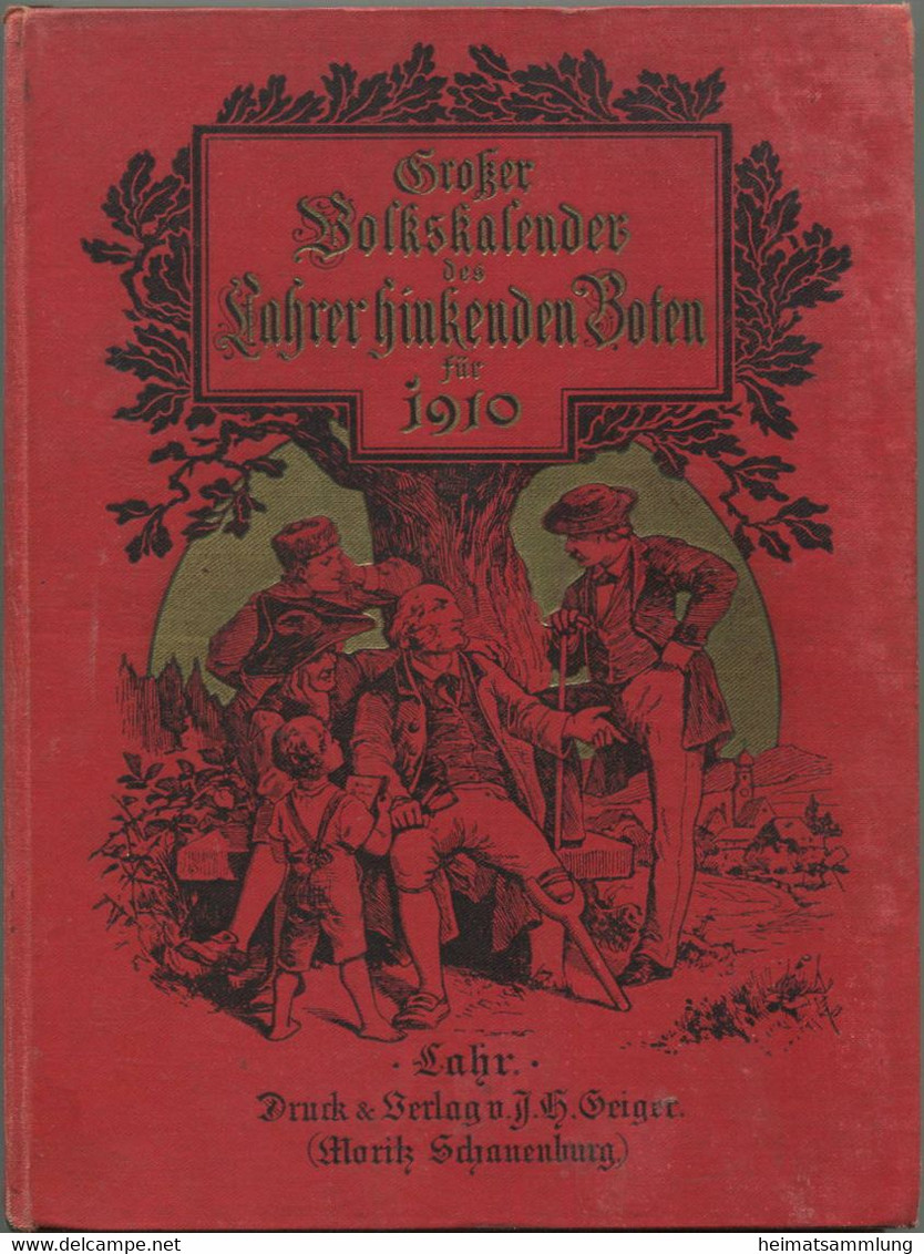 Deutschland - Großer Volkskalender Des Lahrer Hinkenden Boten Für 1910 - 200 Seiten - Kalender - Trächtigkeits- Und Brüt - Grand Format : 1901-20