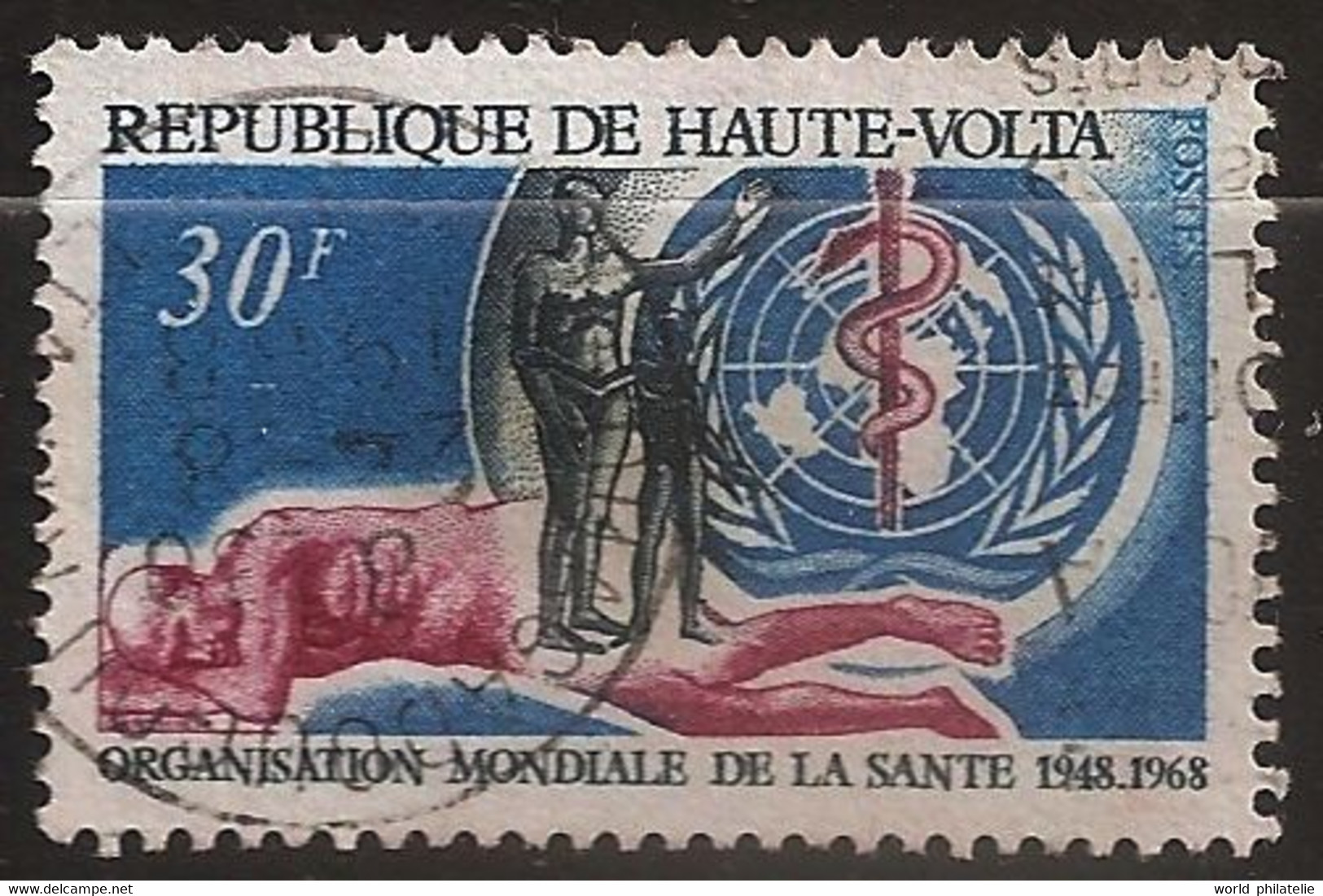 Haute Volta 1968 N° 190 O OMS, Santé, Médecine, Caducée, Malade, Homme, Femme, Nudité, Sommeil, Médicament, ONU - Haute-Volta (1958-1984)