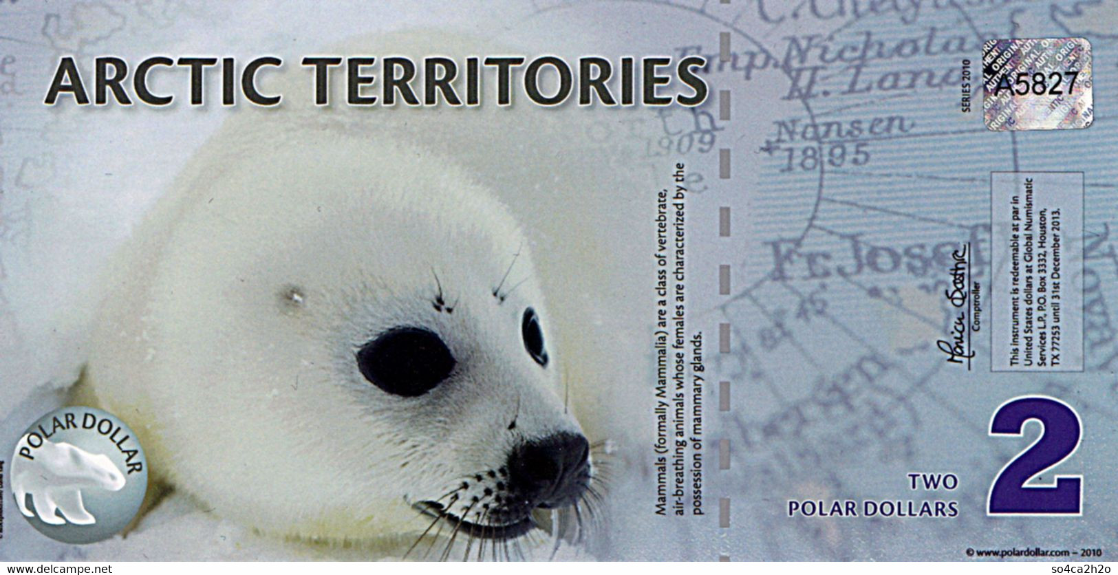 Territories Arctic 2 Polar Dollar 2010 UNC Polymer - Fictifs & Spécimens