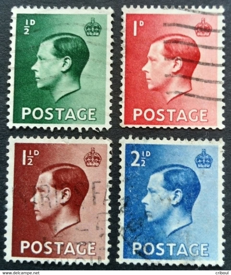 Grande Bretagne Great Britain 1936 Edouard VIII Edward VIII Yvert 205 206 207 208 O Used - Used Stamps