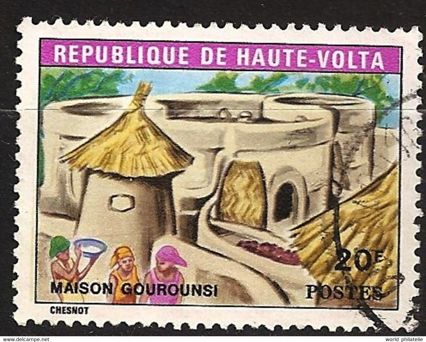 Haute Volta 1971 N° 260 Iso O Maisons, Habitat, Maison Gourounsi, Plateau, Mil, Nourriture, Paille, Pisé - Haute-Volta (1958-1984)