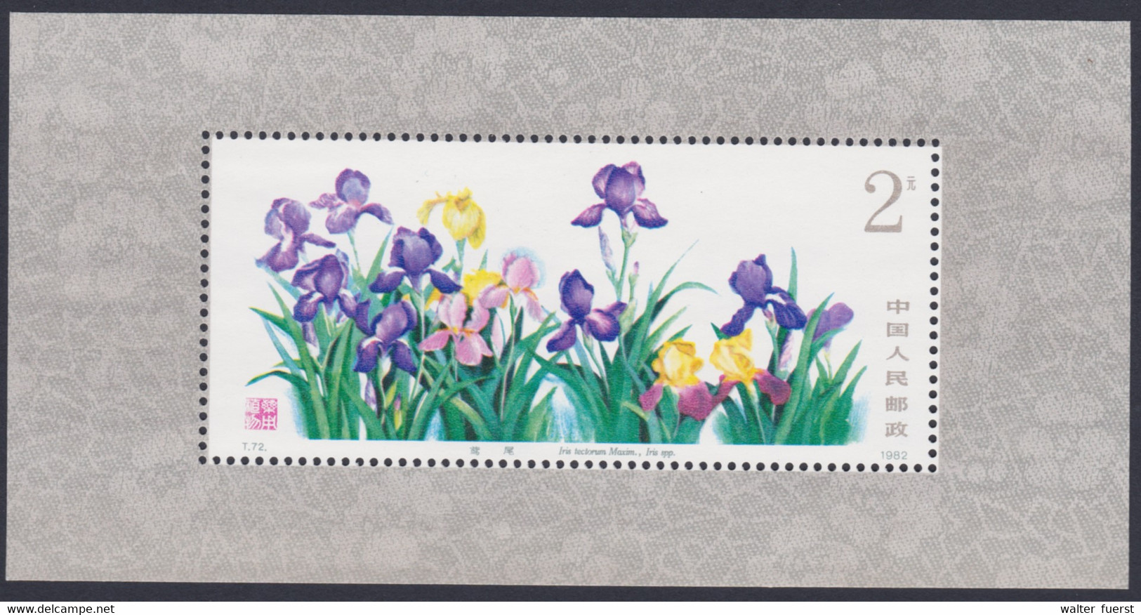 CHINA 1982, Souvenir Sheet "Medical Plants" T.72m, Mint, Very Light Traces Of Storage On Backside - Blocs-feuillets