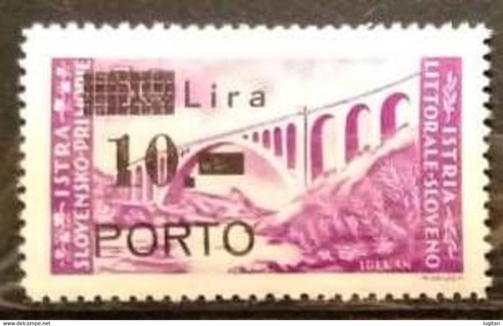 ISTRIA LITORALE SLOVENO NUOVO GOMMA INTEGRA ** - SASS. SEGNATASSE #11b - Lettera P Stretta - R Scalpellata, Punto Quadra - Yugoslavian Occ.: Slovenian Shore