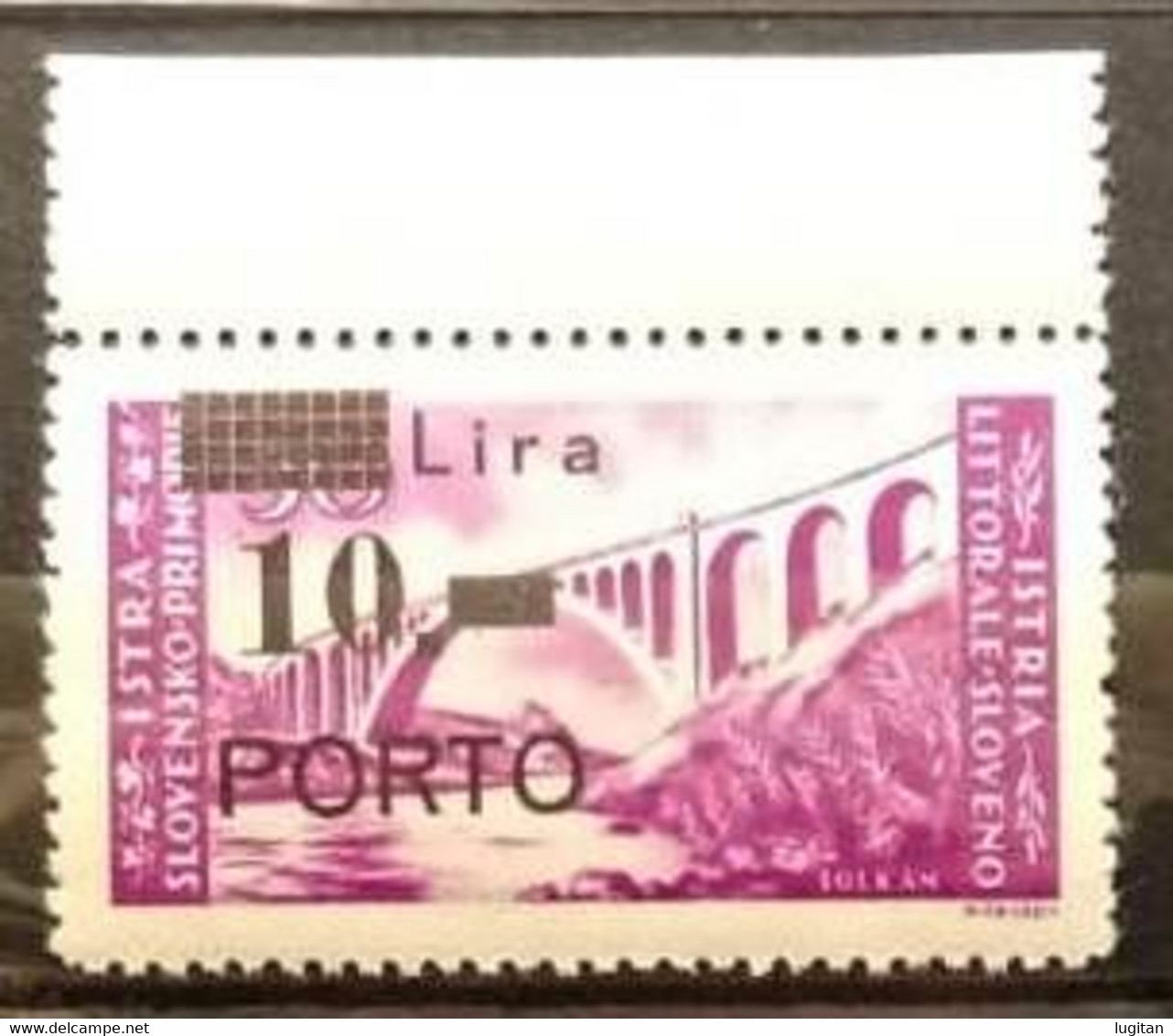 ISTRIA LITORALE SLOVENO NUOVO GOMMA INTEGRA ** - SASS. SEGNATASSE #11b - Lettera P Stretta - R Scalpellata, Punto Quadra - Occup. Iugoslava: Litorale Sloveno