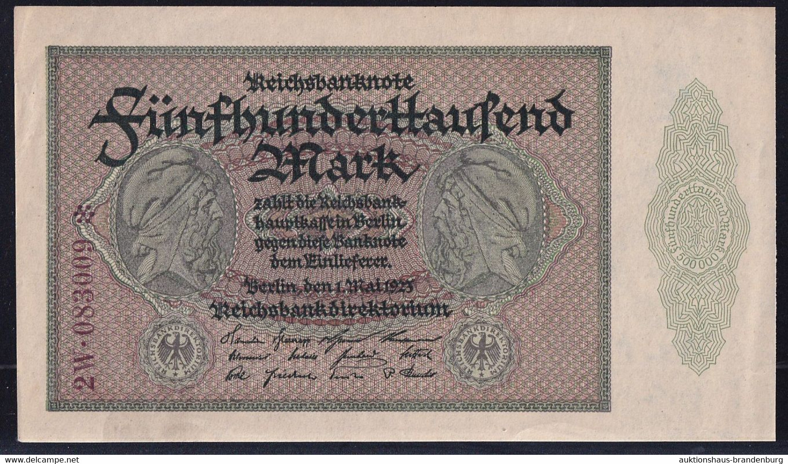 500.000 Mark.1.5.1923 - FZ W - Reichsbank (DEU-99f) - 500000 Mark