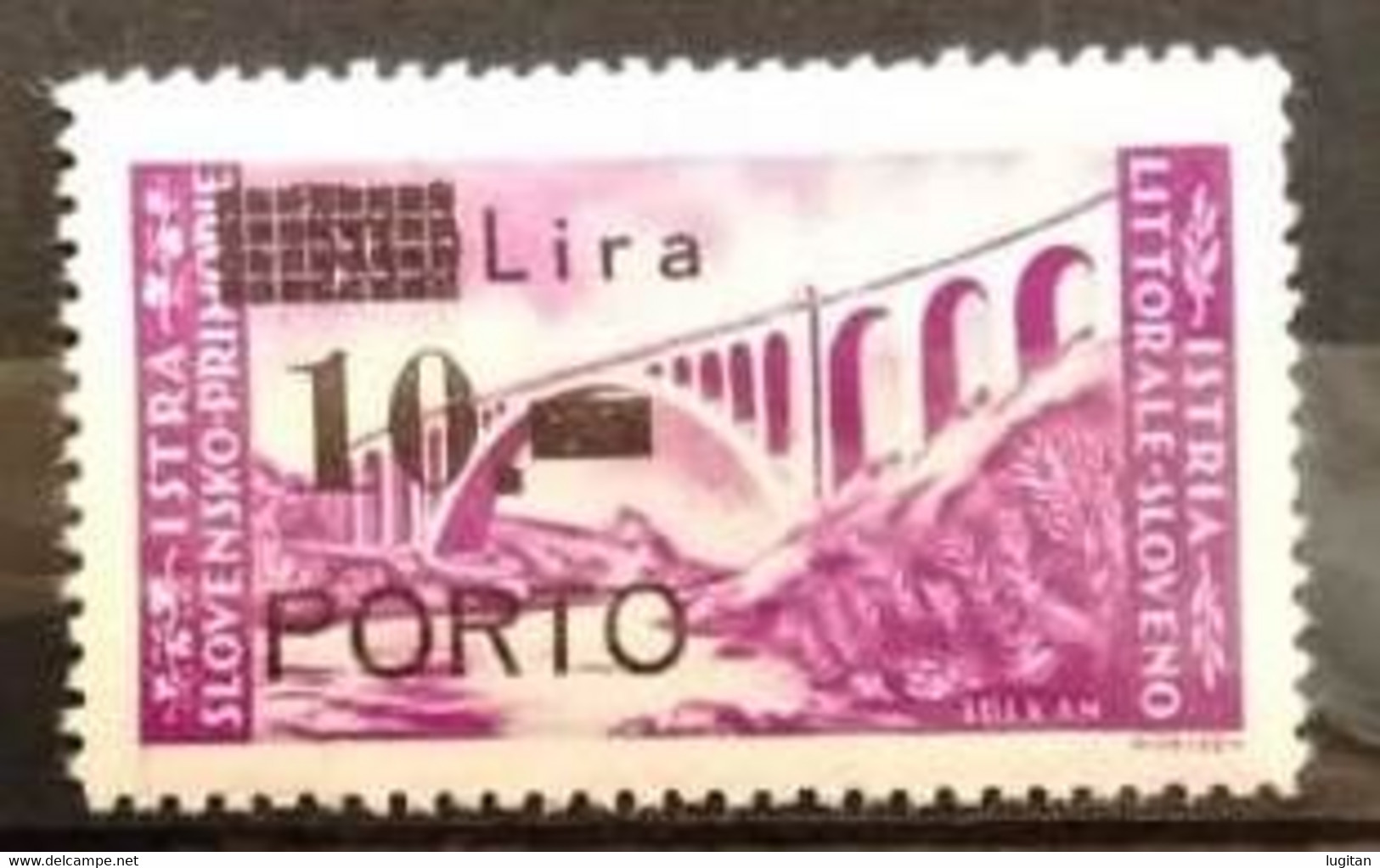 ISTRIA LITORALE SLOVENO NUOVO GOMMA INTEGRA ** - SASS. SEGNATASSE #11b - Lettera P Stretta - R Scalpellata, Punto Quadra - Yugoslavian Occ.: Slovenian Shore