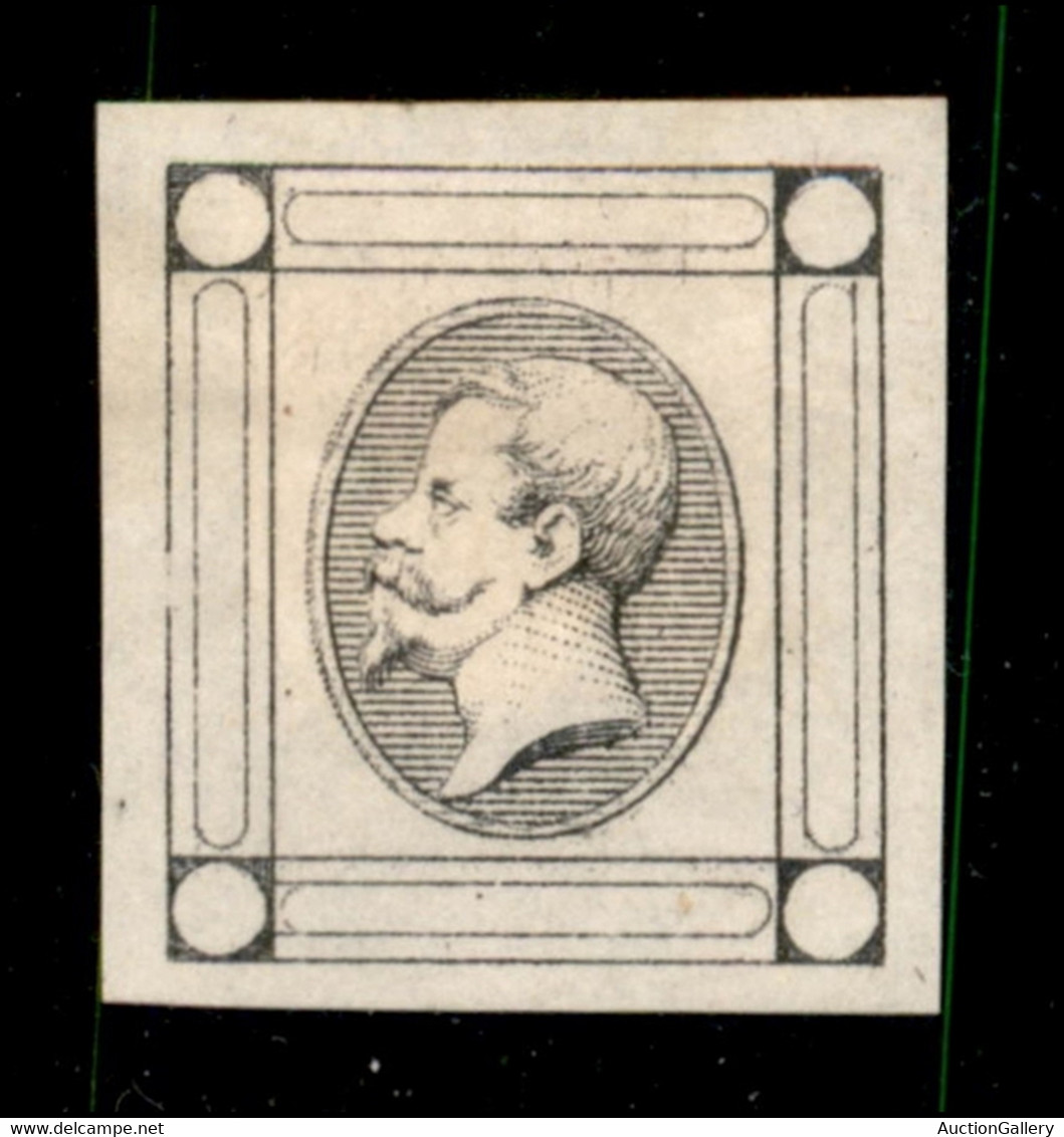 Regno - Vittorio Emanuele II - 1863 - Saggio Del 15 Cent Litografico (Bolaffi 7h) In Nero Su Carta Sottile - Senza Gomma - Autres & Non Classés