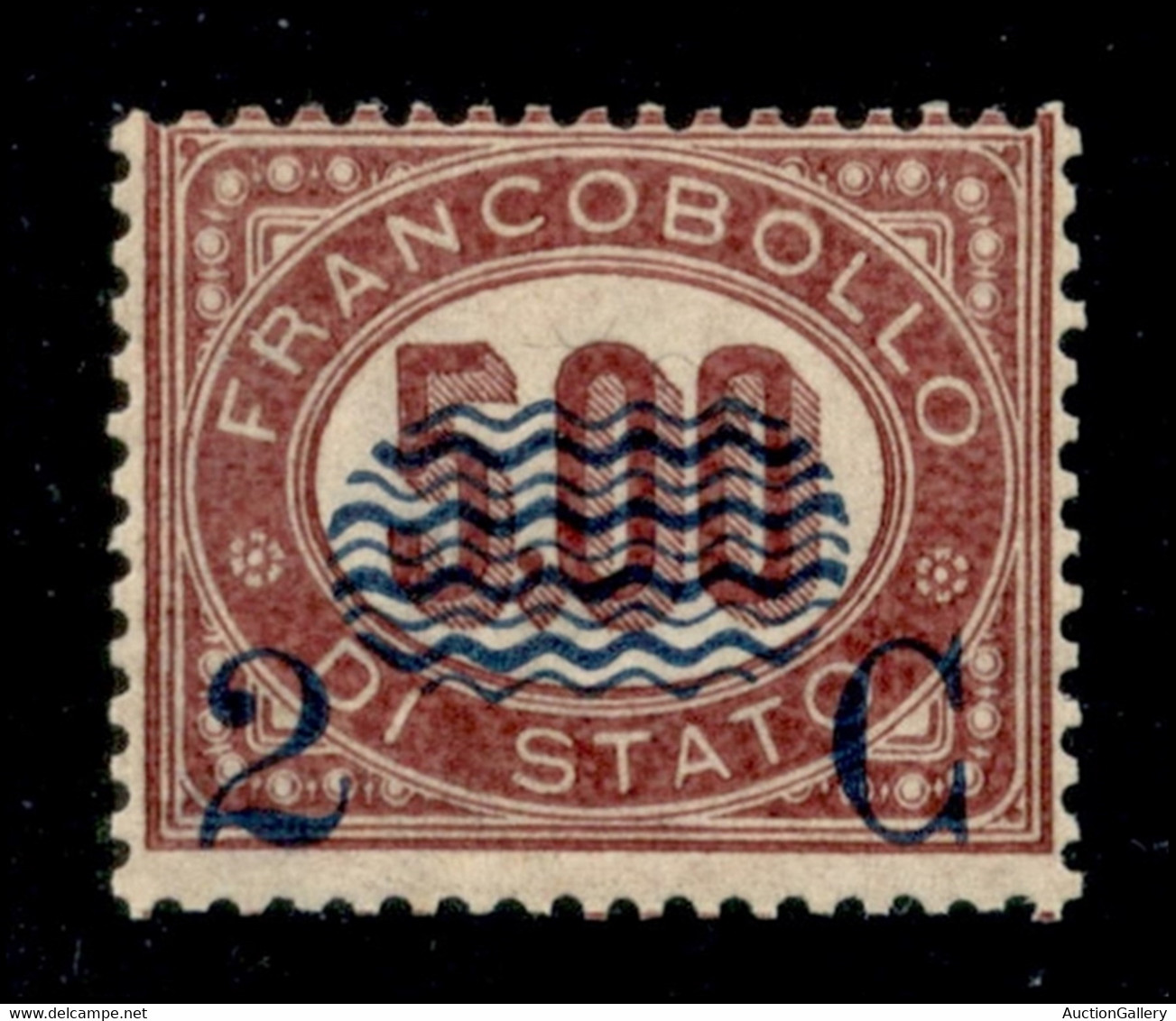 Regno - Vittorio Emanuele II - 1878 - 2 Cent Su 5 Lire Servizio (35) - Gomma Integra - Cert Diena (1250) - Sonstige & Ohne Zuordnung