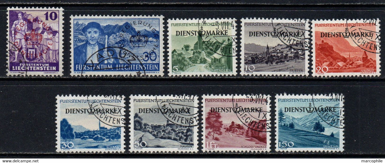 LIECHTENSTEIN / TIMBRES DE SERVICE OBLITERES  / COTE 22.50 EUROS (ref 9026b) - Service