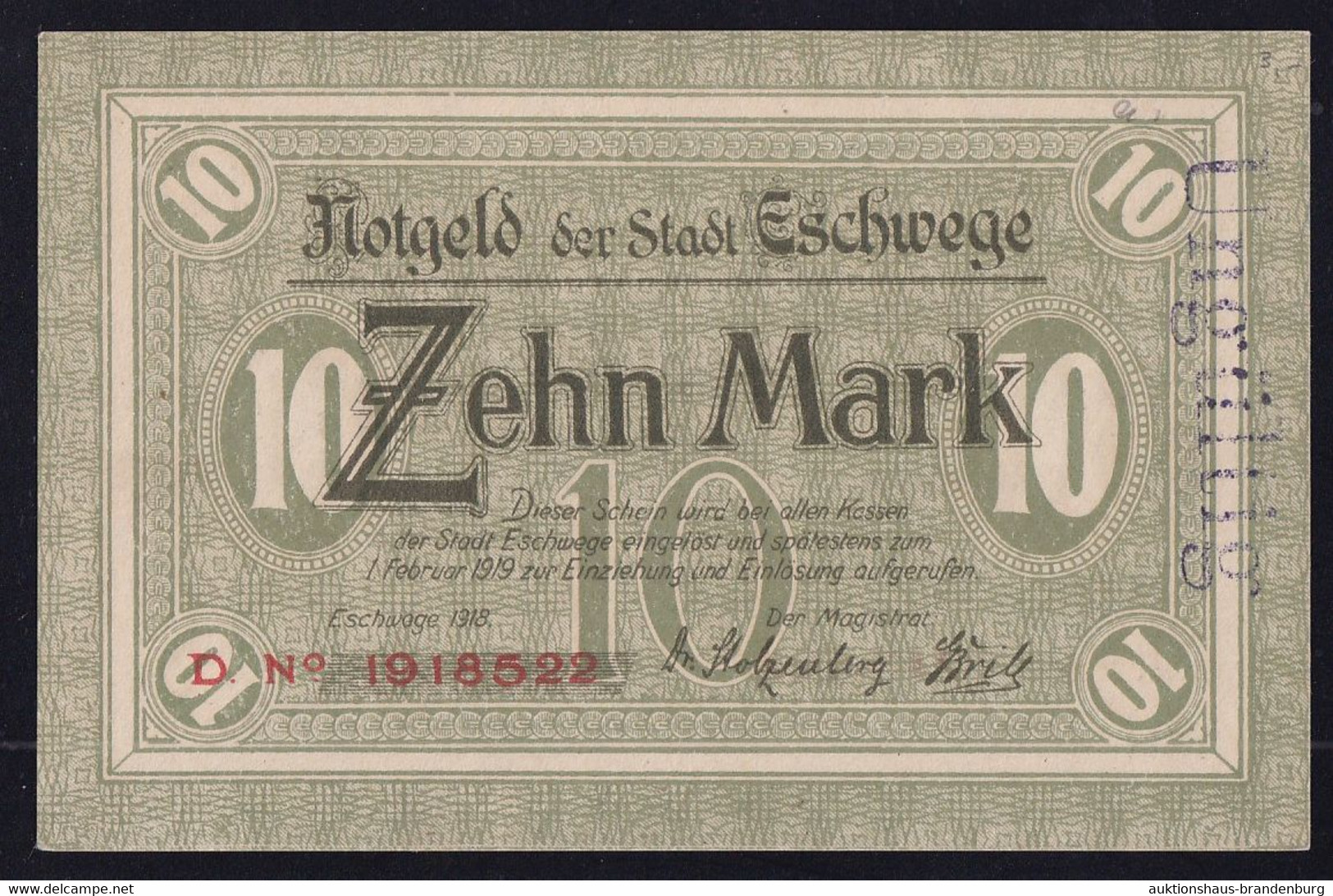 Eschwege: 10 Mark 1918 - 10 Mark