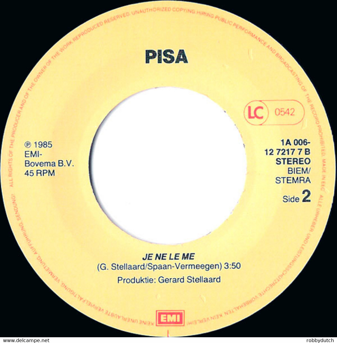 * 7" *  PISA - POPIE JOPIE (Holland 1985 EX) - Comiques, Cabaret