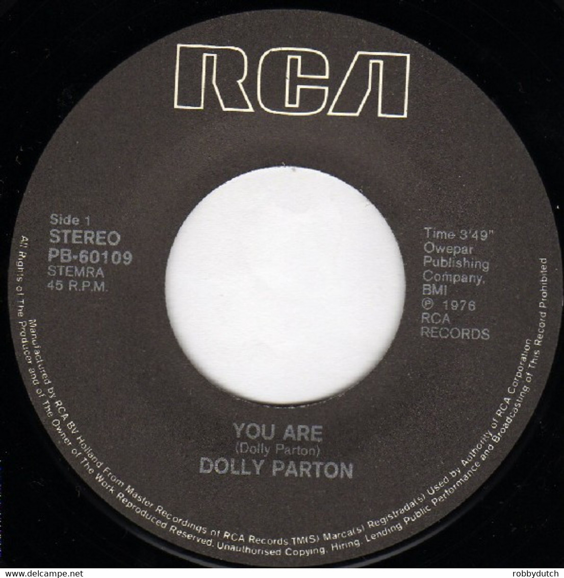 * 7" *  DOLLY PARTON - YOU ARE (Holland 1983 EX) - Country & Folk