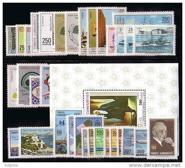 1973 TURKEY YEAR COMPLETE SET ALL MNH ** - Années Complètes