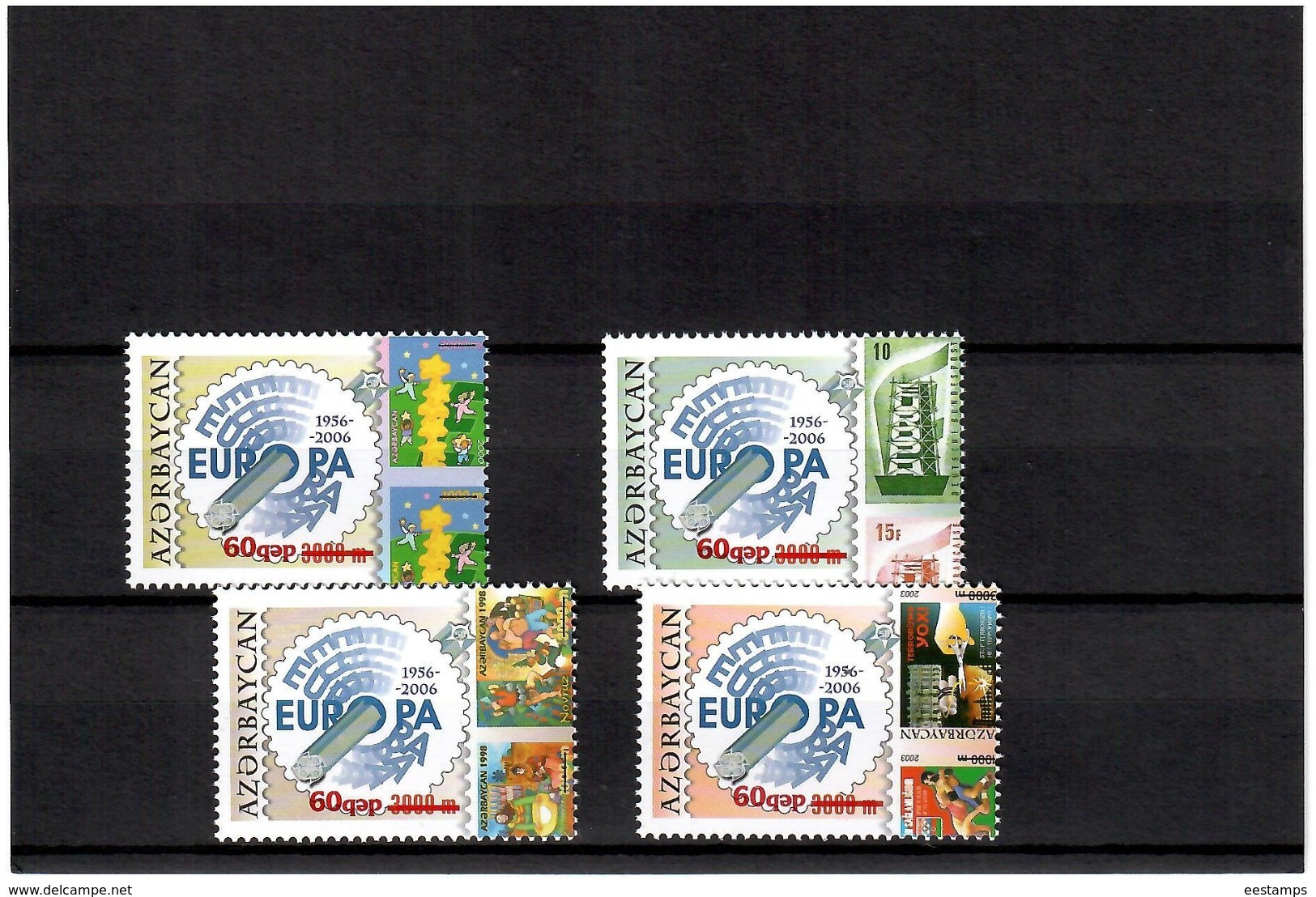 Azerbaijan 2007. Ovpt 4v: "60 Qep" On Europa CEPT-50 .  Michel # 686-89A - Aserbaidschan