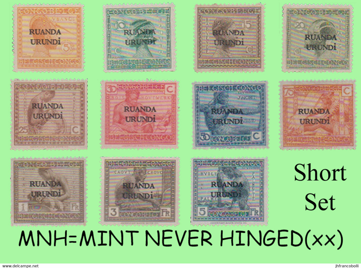 1924 ** RUANDA-URUNDI RU 050/060 MNH VLOORS -1- ( X 11 Stamps ) - Ungebraucht