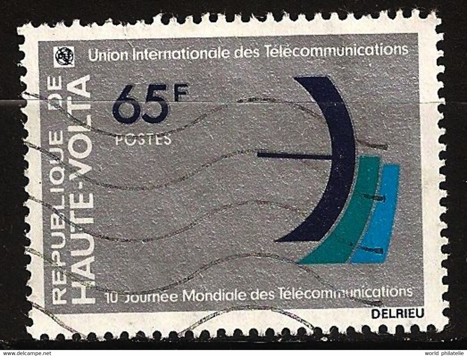 Haute Volta 1978 N° 456 O Télécommunications, Logo, Timbre Argenté, Antenne, Ondes, Téléphone, Radio - Haute-Volta (1958-1984)