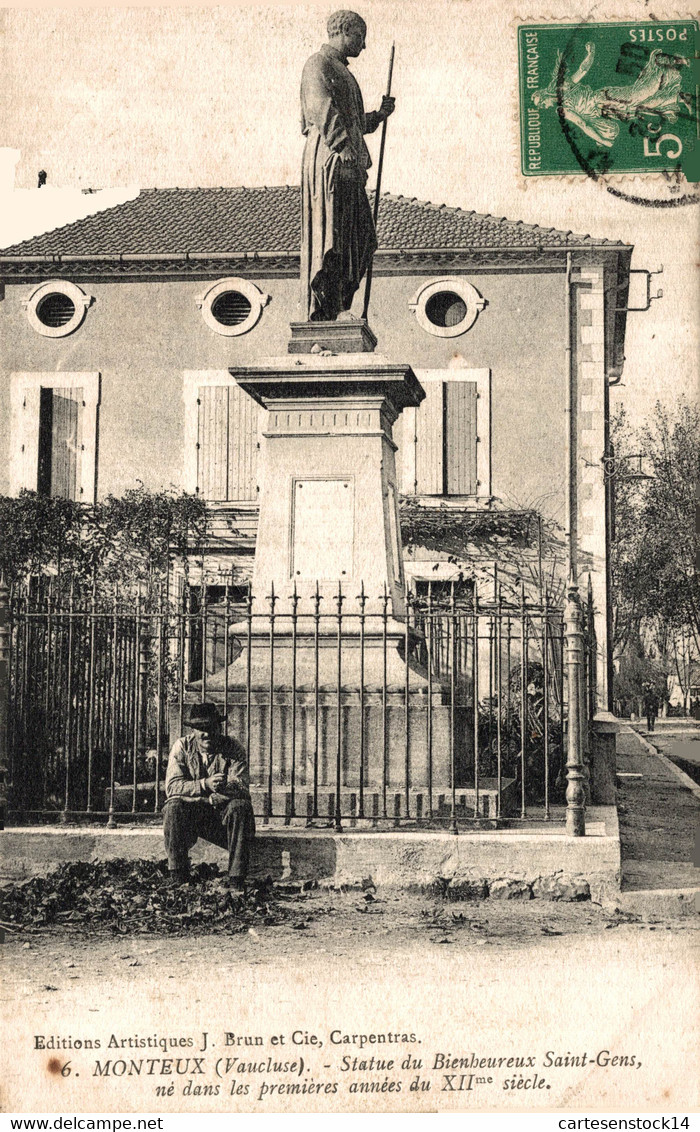 N°35236 Z -cpa Monteux -statue Du Bienheureux Saint Gens- - Monteux