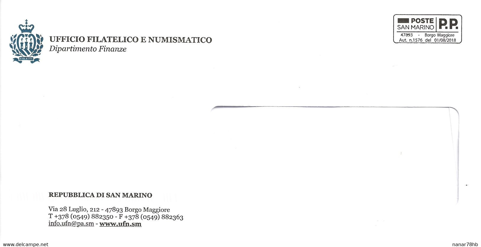 Lettre En Port Payé Poste San Marino - Lettres & Documents