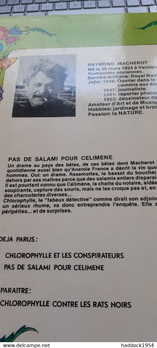 Pas De Salami Pour CELIMENE CHLOROPHYLLE RAYMOND MACHEROT éditions Du Lombard 1978 - Chlorophylle