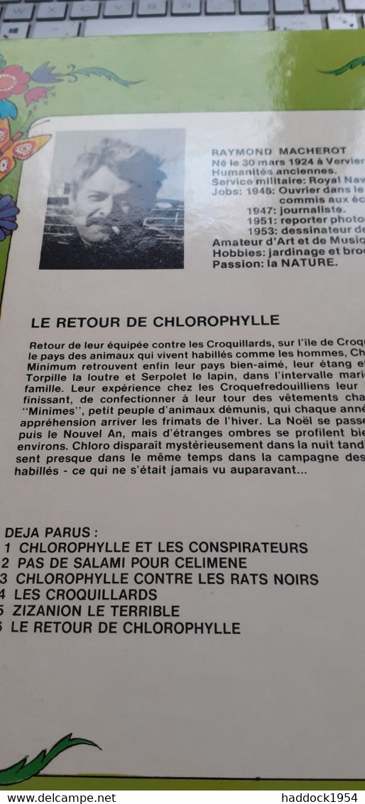 Le Retour De CHLOROPHYLLE  RAYMOND MACHEROT éditions Du Lombard 1982 - Chlorophylle