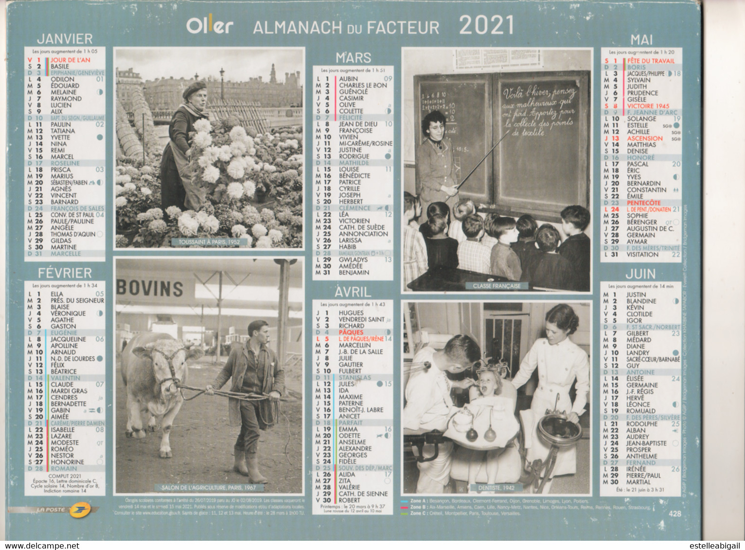 Calendrier 2021   Almanach Du Facteur Dep14  * - Grand Format : 1991-00