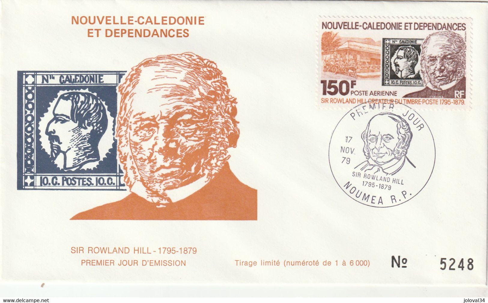 NOUVELLE CALEDONIE 1979 FDC Yvert PA 198 - Sir Rowland Hill - Lettres & Documents