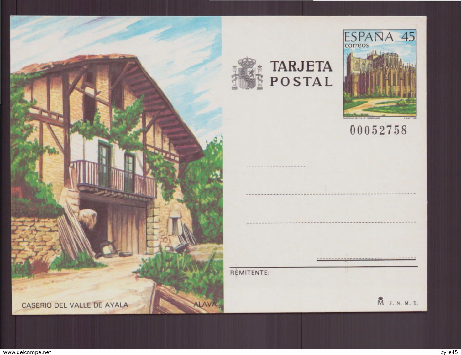 Espagne, Entier Postal, 1989 " Caserio Del Valle De Ayala " - 1931-....