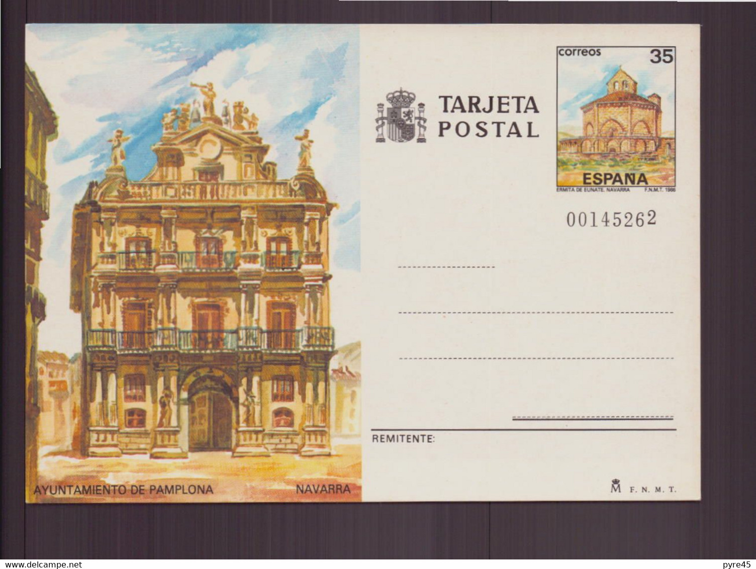 Espagne, Entier 1986 " Ayuntamiento De Pamplona " - 1931-....
