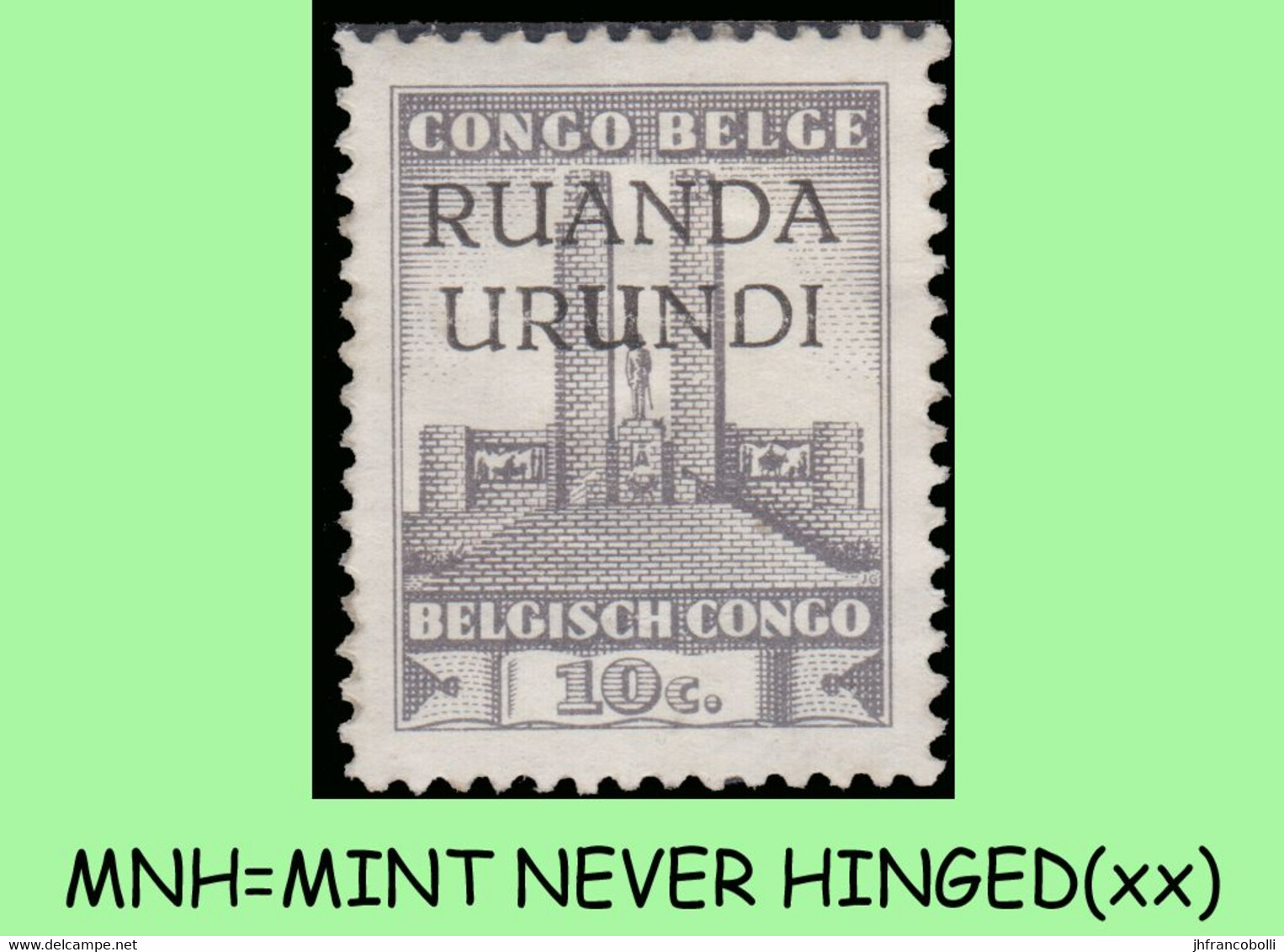 1942 ** RUANDA-URUNDI RU 121 MNH KING ALBERT MOMUMENT - Ongebruikt